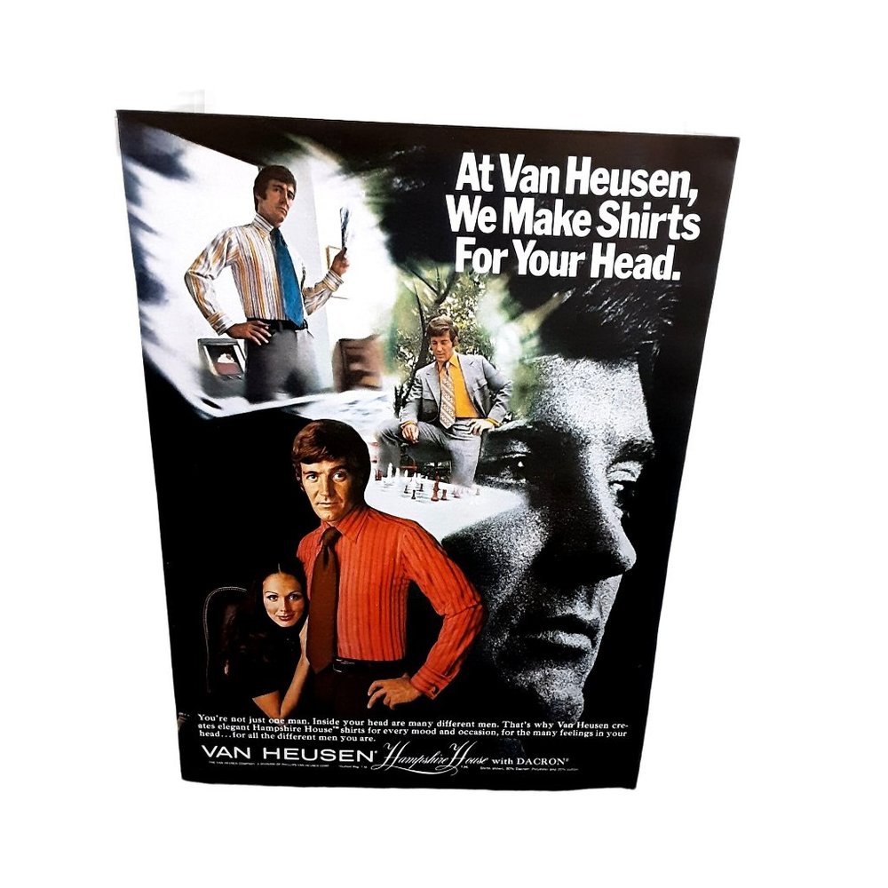 1970 Van Heusen Hampshire House Mens Shirts Vintage Print Ad 70s